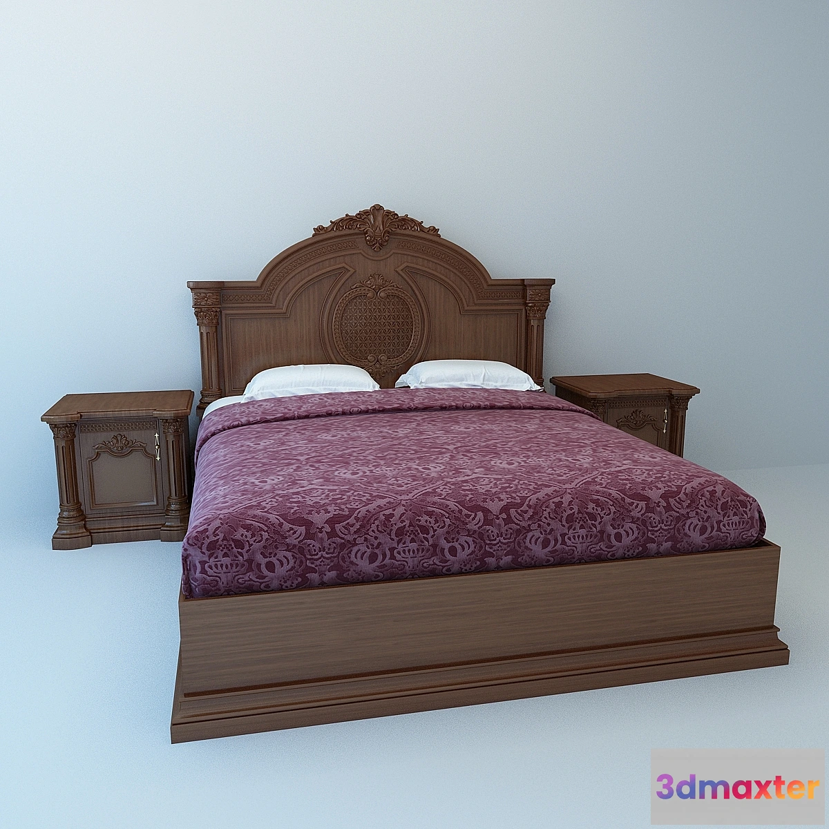 1291297 - bed with pedestal 3D Max