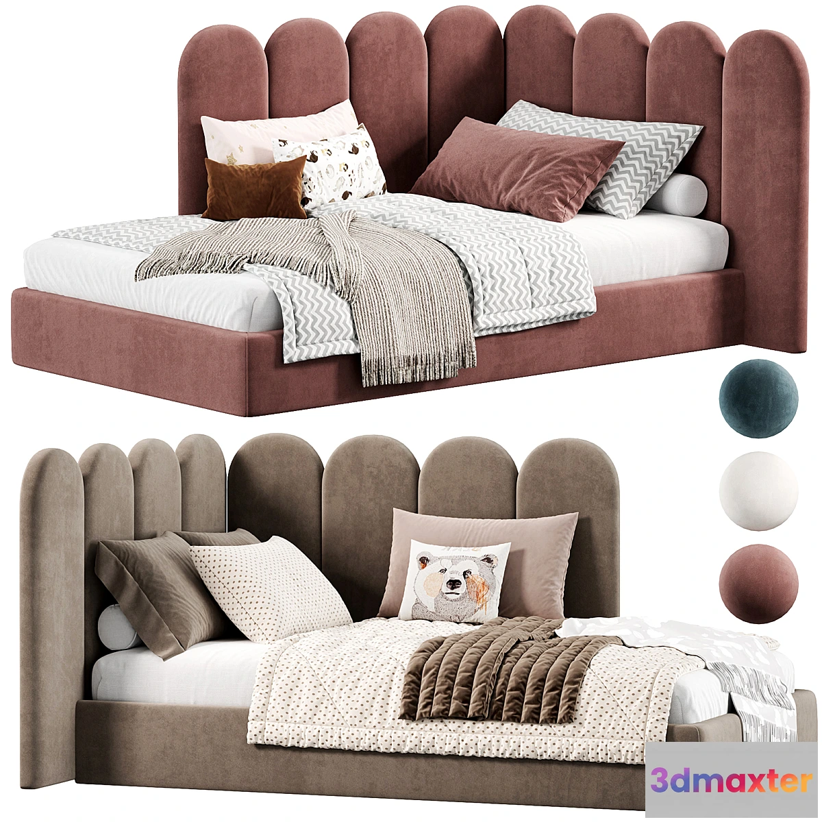 1293818 - Soft Panels 3D Kids Bed by Livemaster - No.2 3D Max