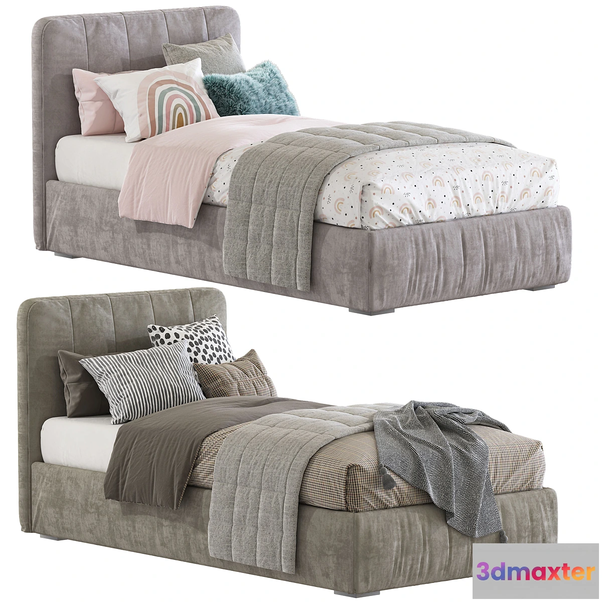 1294803 - Bed with a soft headboard 12 3D Max