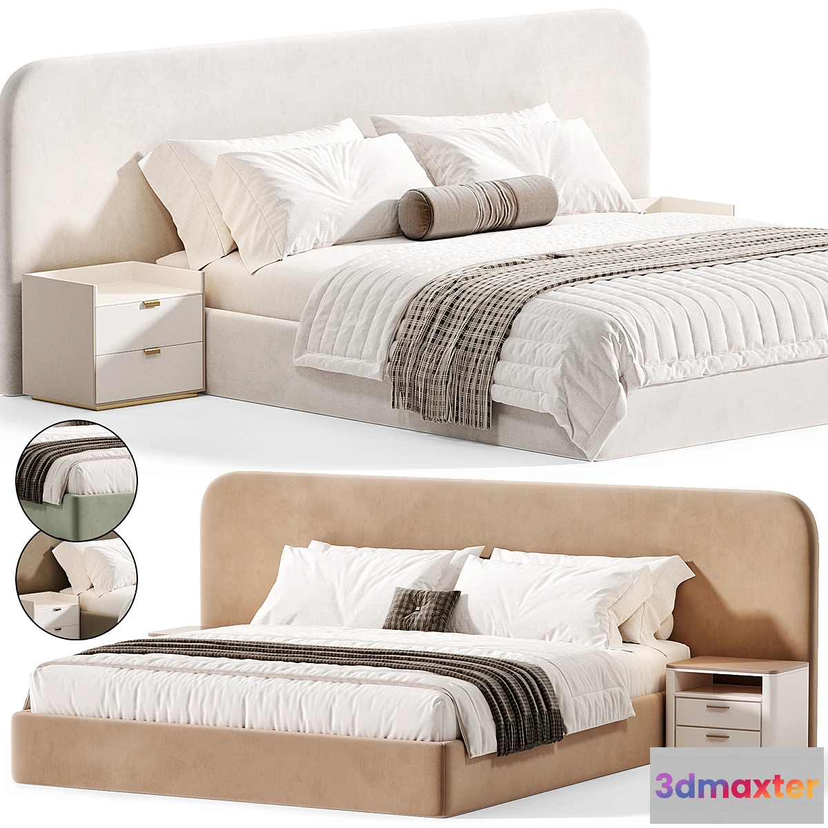 1297567 - Snow Boucle Bed By Houseofisabella 3D Max