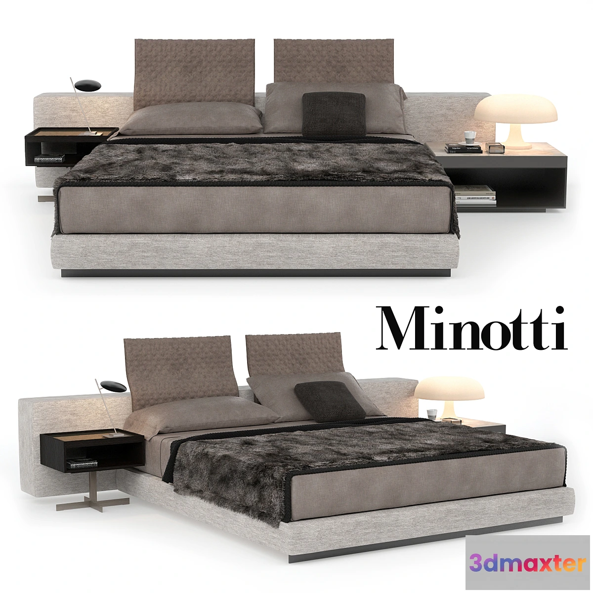 1300663 - Minotti Bed Yang - No.2 3D Max