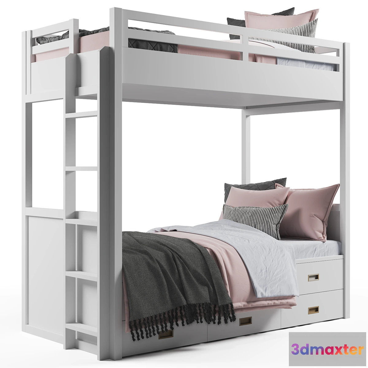 1300750 - Avalon Bunk Bed with Trundle 3D Max