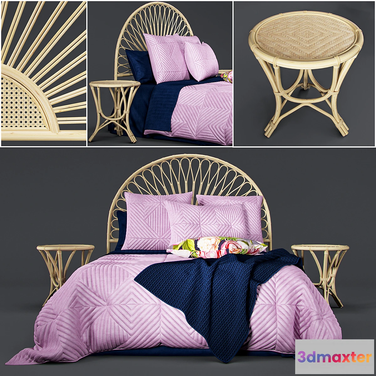 1304560 - Newport Quilted Velvet Bed Linen 3D Max