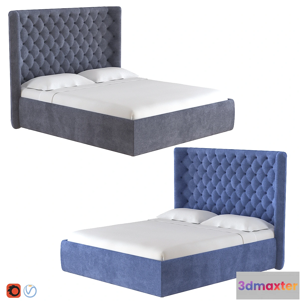 1306089 - Bed Cardiff Unterzo 3D Max