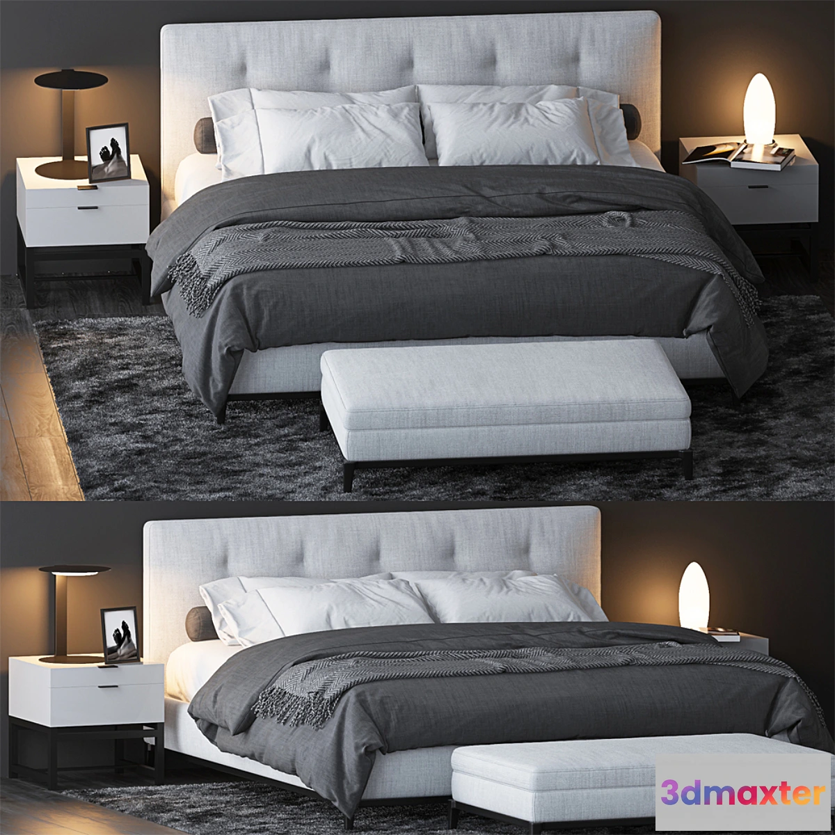 1312963 - BED BY MINOTTI 7 3D Max