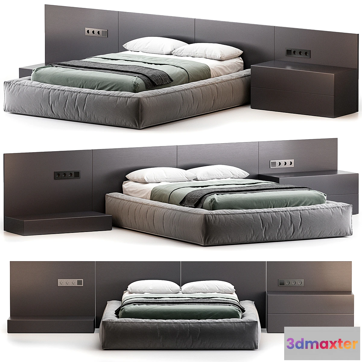 1315086 - Modern Upholstery Bed from Litfad - No.2 3D Max