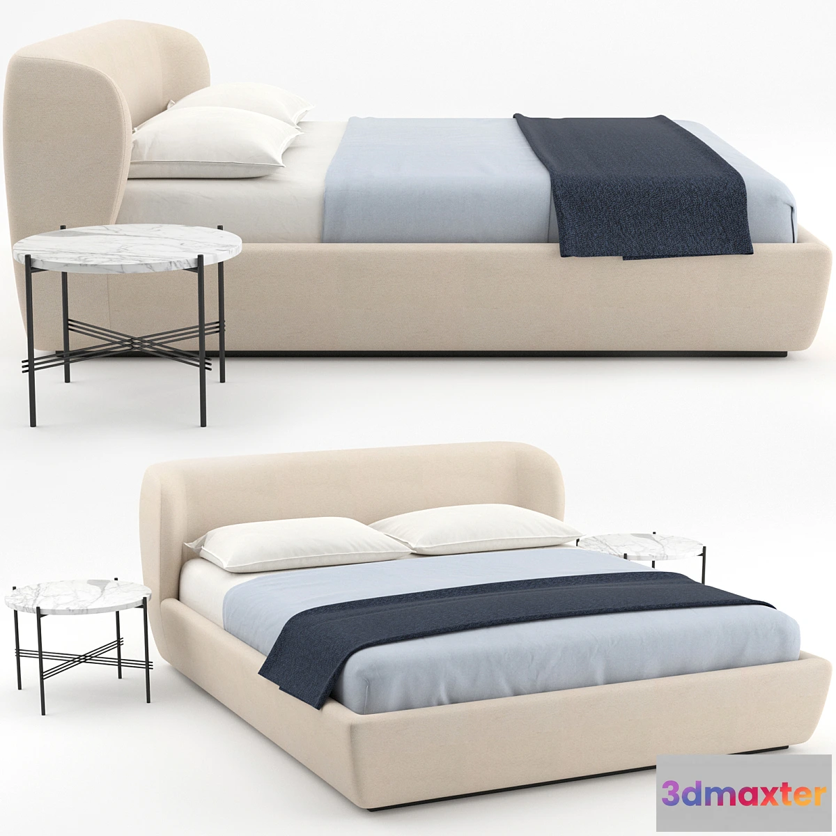 1316599 - Stay Bed + TS Coffee Table by GUBI 3D Max