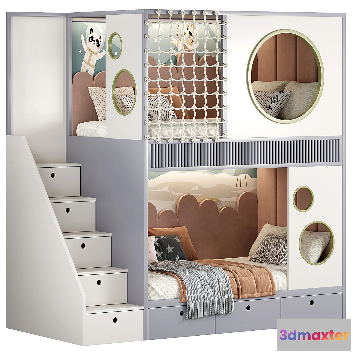 1326862 - Designer two-level bed Kids room 20 3D Max