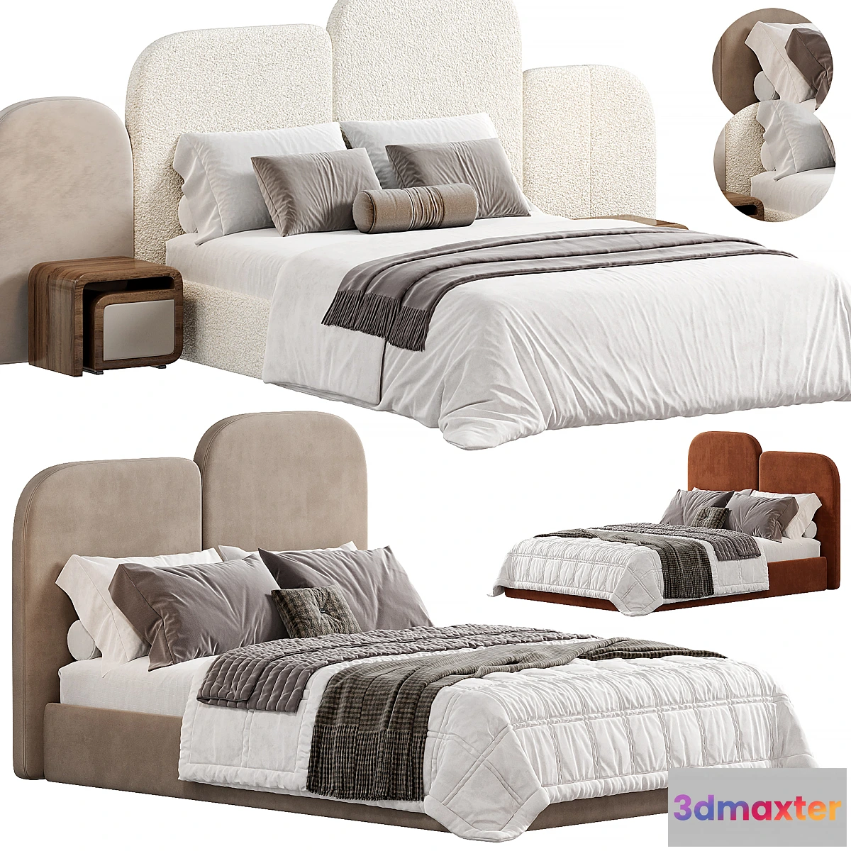 1327083 - Jeffriess Silk Abaca Bed 3D Max