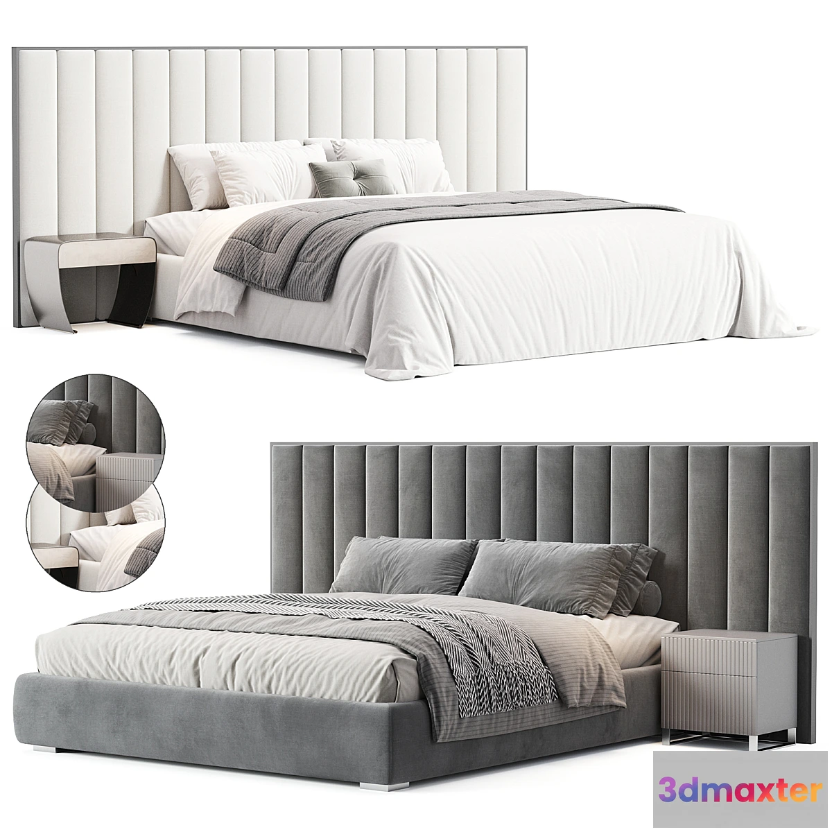 1328088 - Haymon Velvet Bed by Mercer 41 3D Max