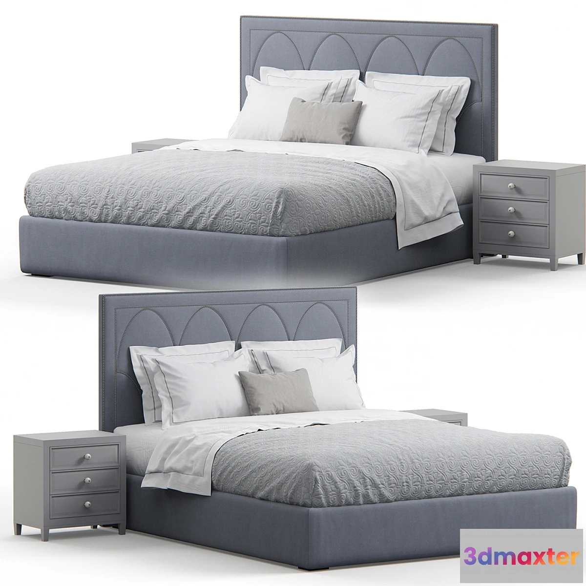 1331744 - Regan upholstered king bed 3D Max