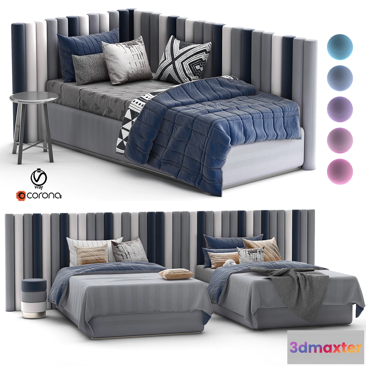 1335533 - attached and day bed set 40 3D Max