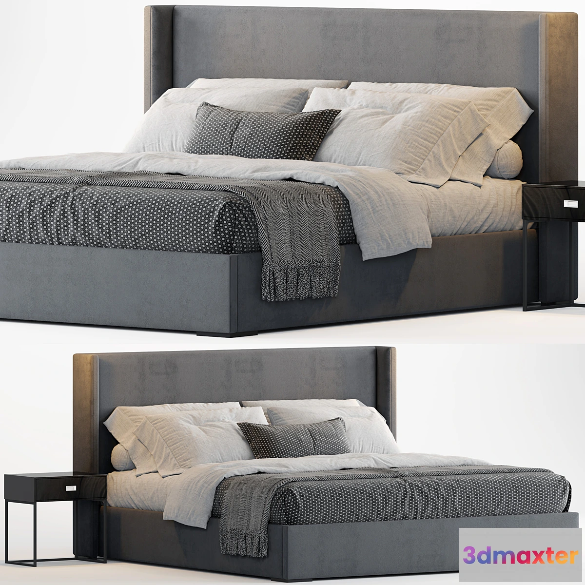 1335620 - RH Lawson Shelter Nontufted Fabric Bed 3D Max