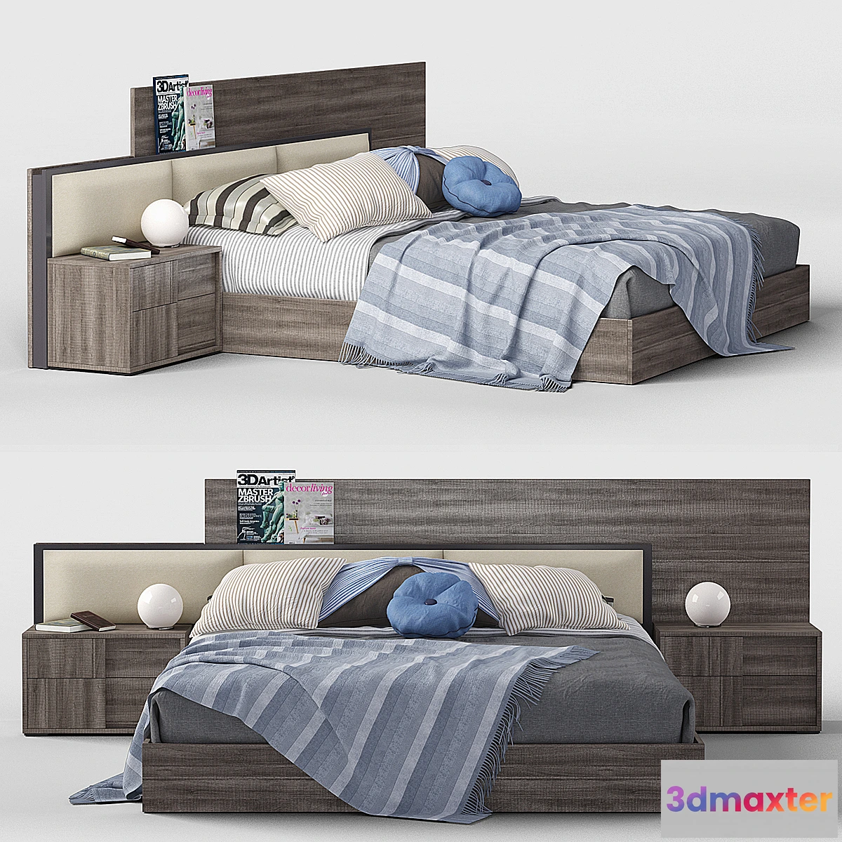 1338489 - bed Status Futura Gray 3D Max