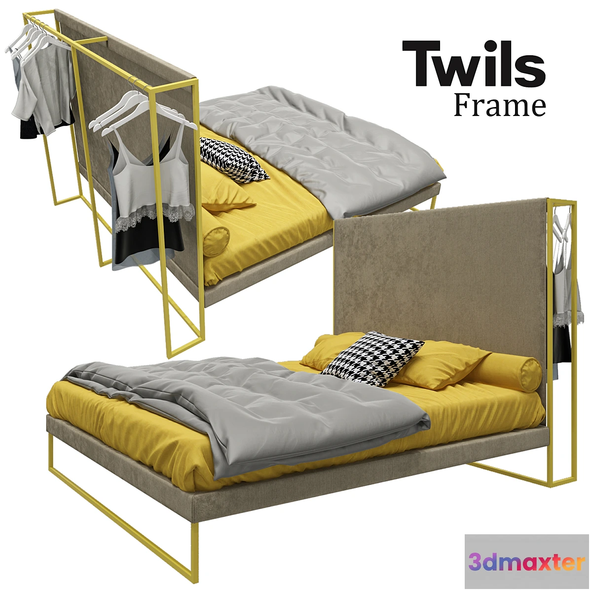 1338630 - Bed Twils Frame 3D Max