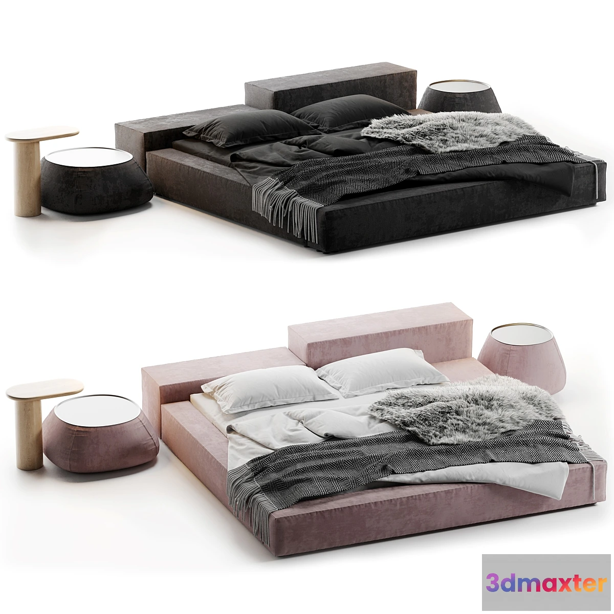 1338817 - Extrasoft bed set 3D Max