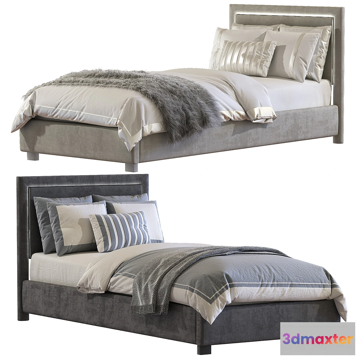 1340970 - Contemporary Bed Frame 3 - No.2 3D Max