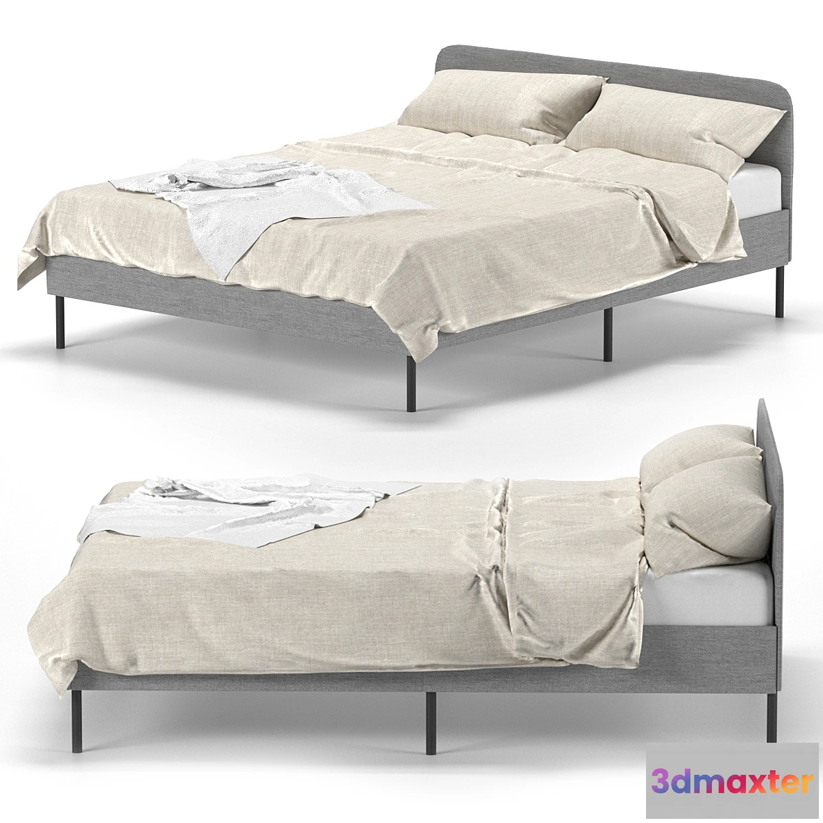 1342371 - Slattum Double Bed IKEA 3D Max