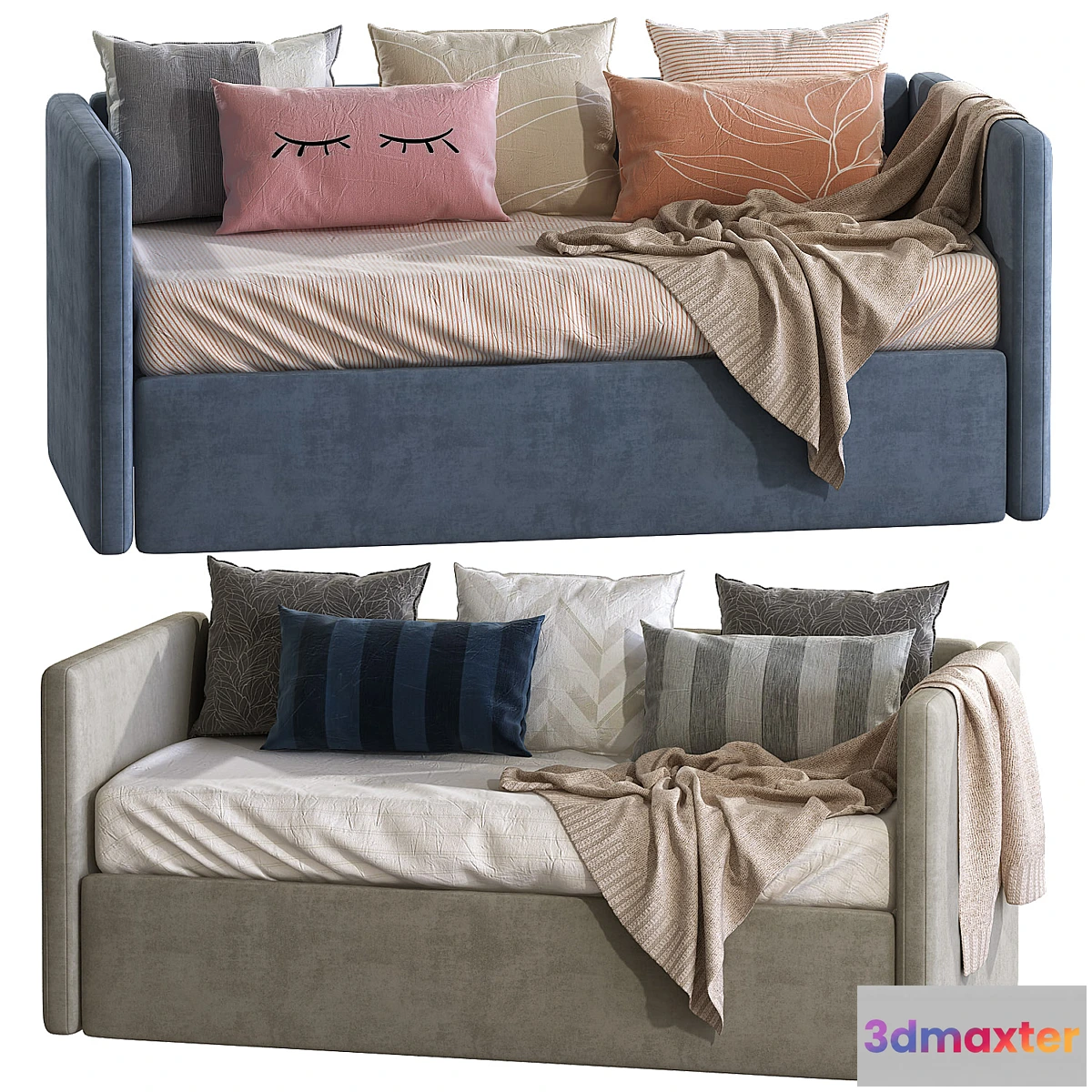 1345666 - Children’s sofa bed with decorative pillows 2 3D Max