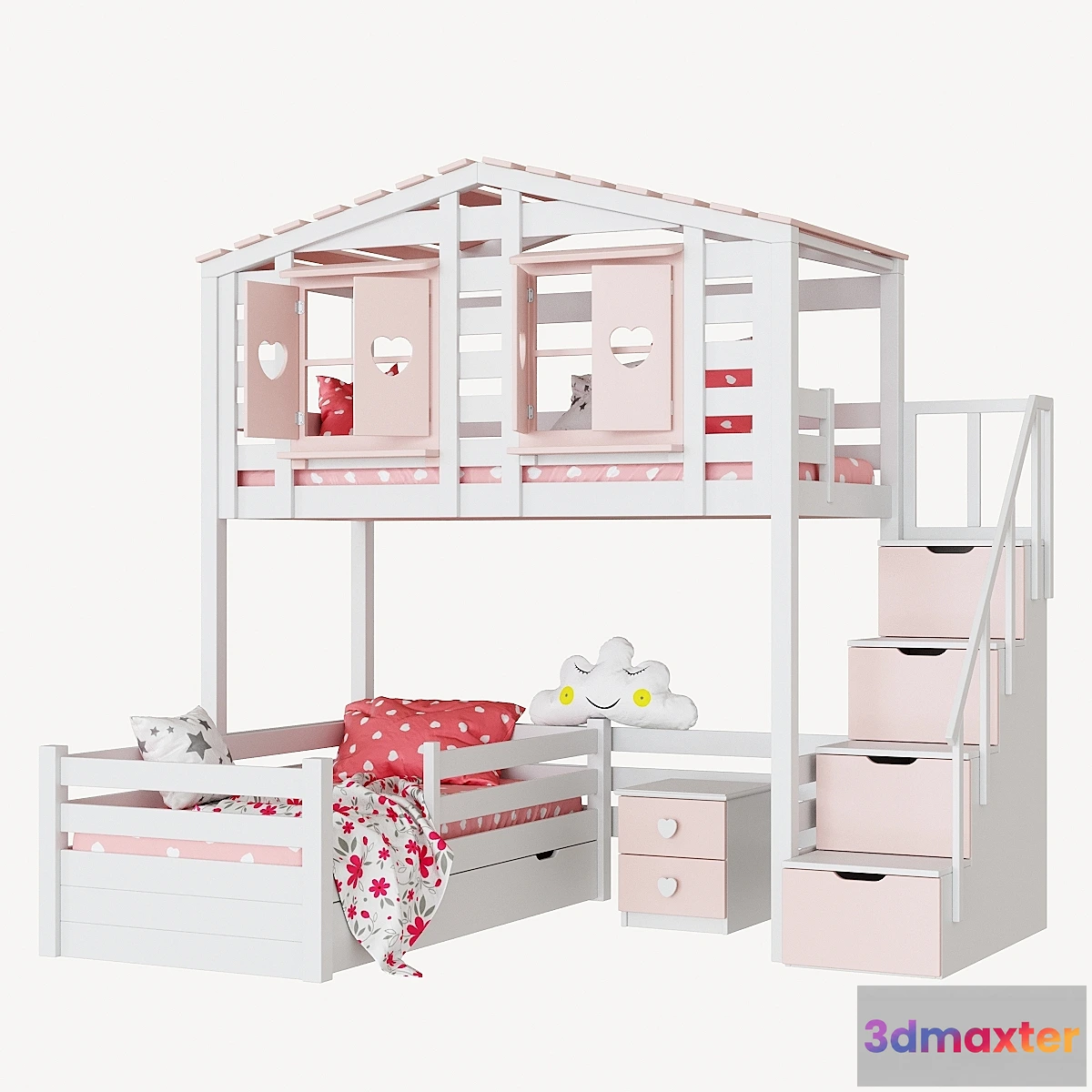 1348724 - Children’s 2-level bed lodge Bilbao set 2 3D Max