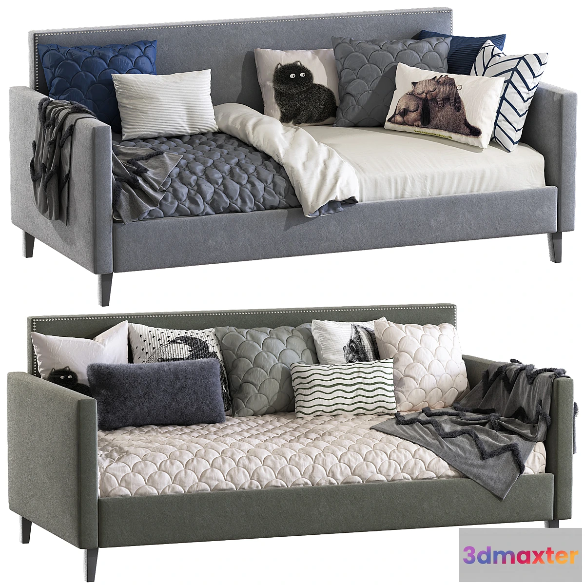 1350049 - Bed-sofa Guizar Back Twin Daybed 3D Max