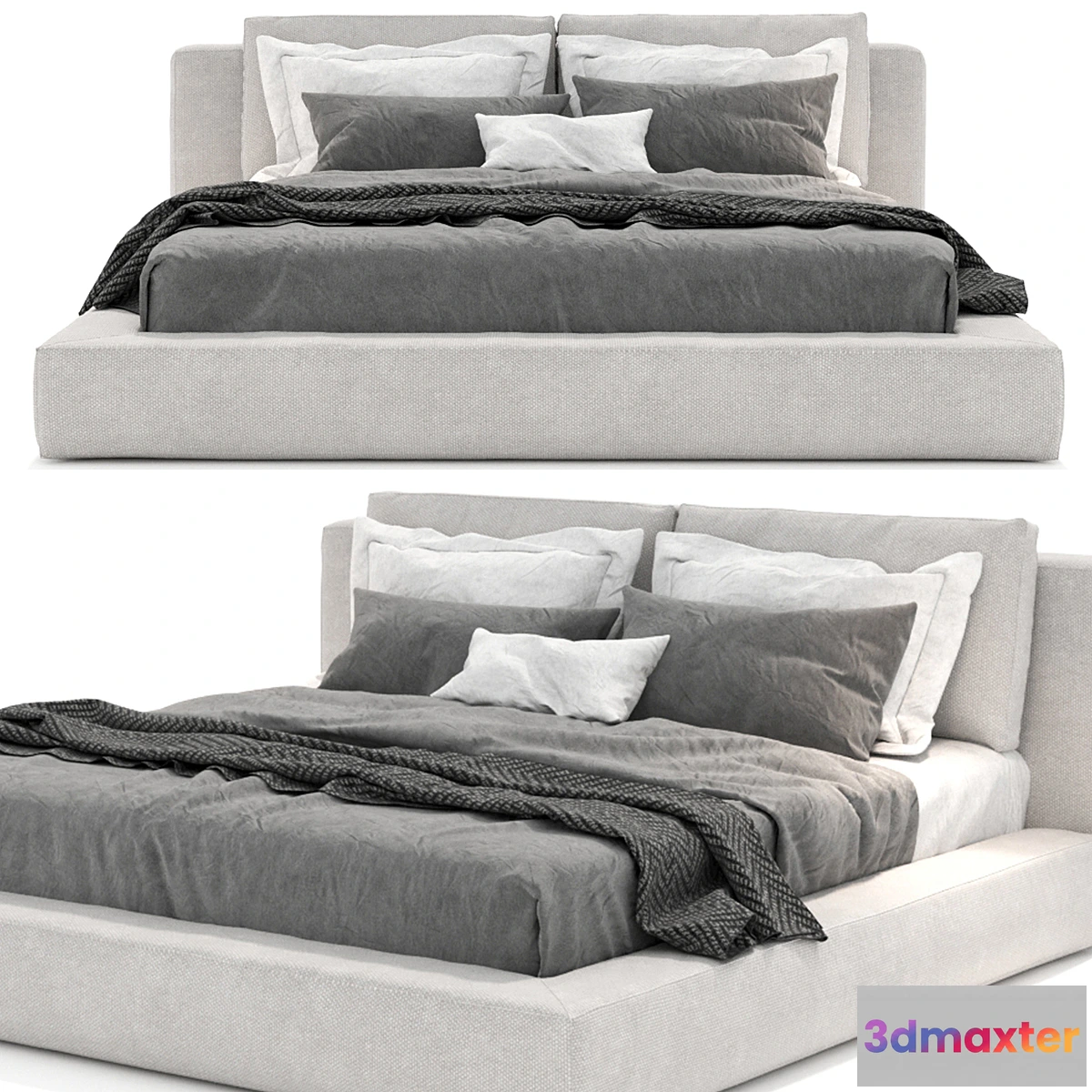 1350169 - RH Cloud Slipcovered Platform Bed 3D Max
