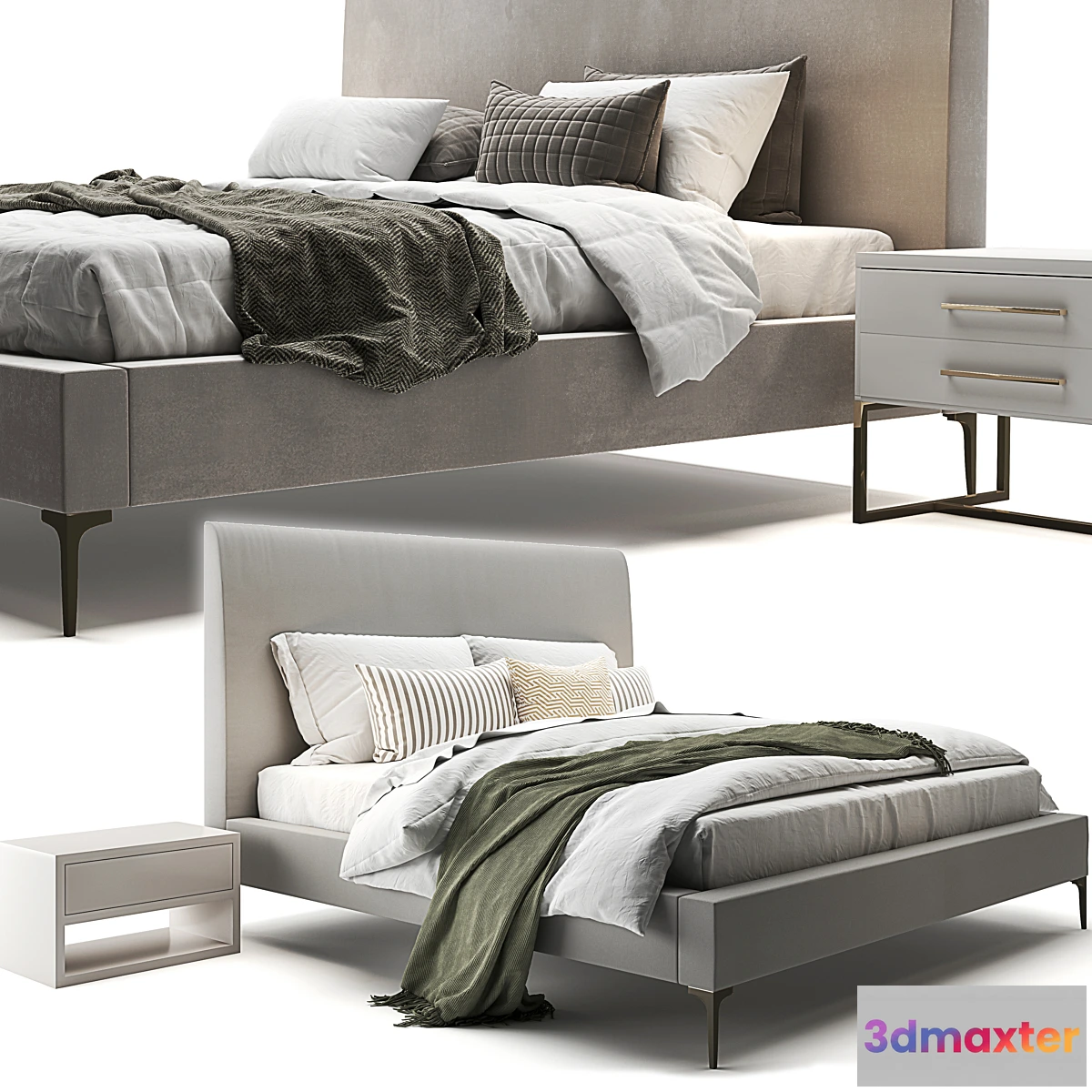 1350711 - Andes Deco Upholstered Bed 3D Max