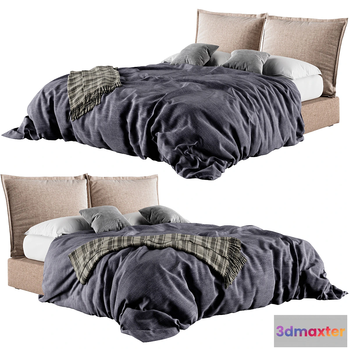 1355957 - Desiree Vanity Bed Plaid 3D Max