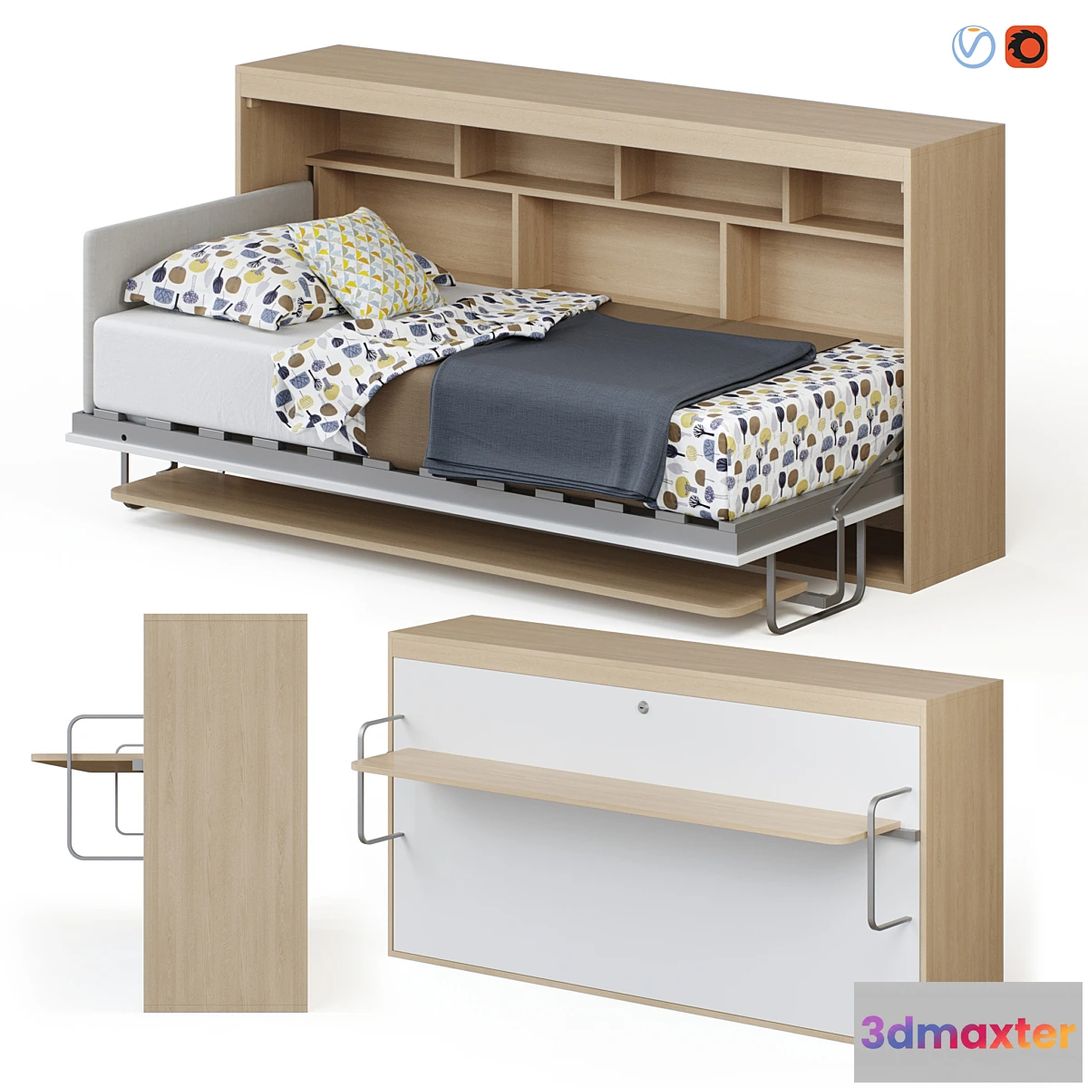 1356477 - Guter Mobel - Transformer bed wardrobe with Standart table 3D Max