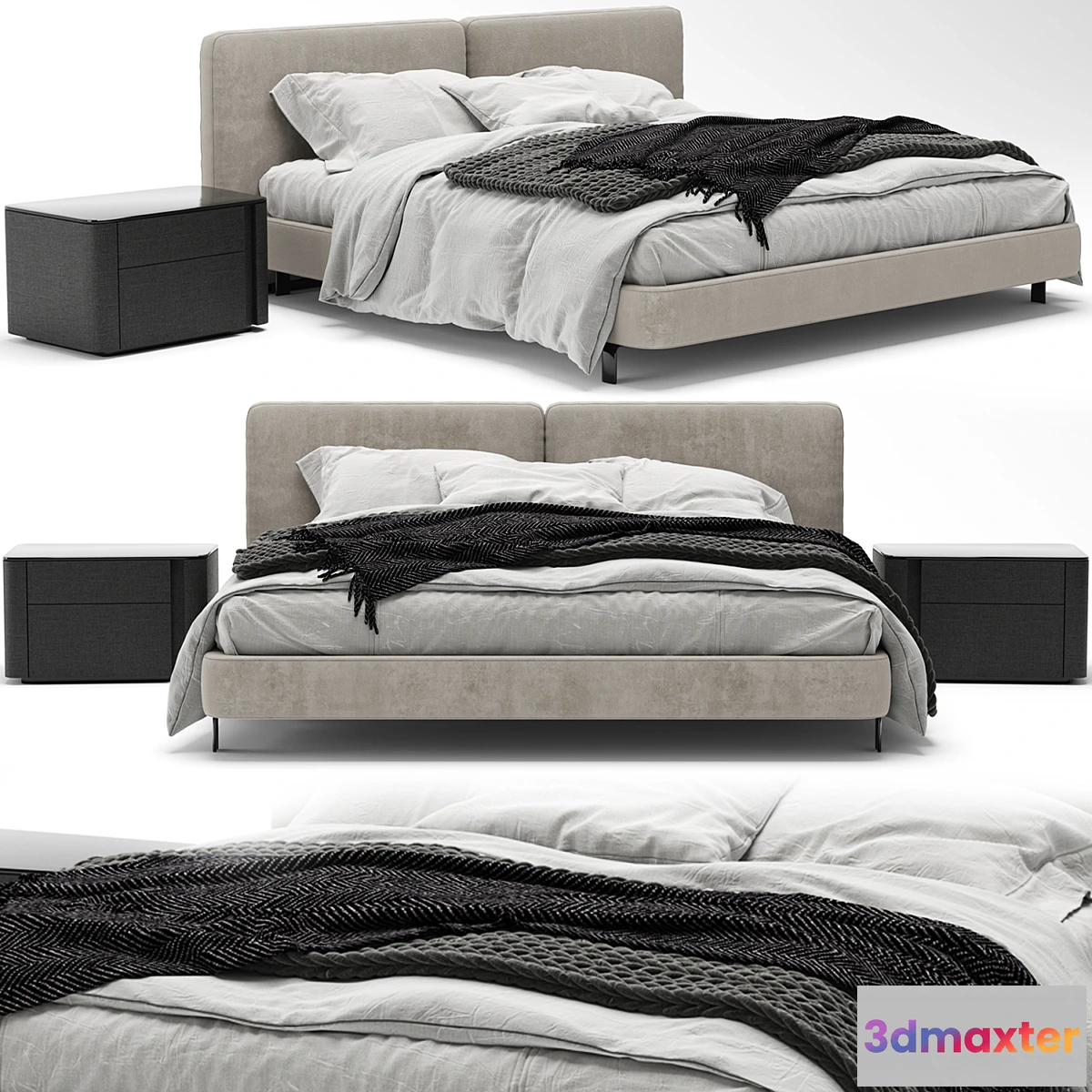 1357427 - Minotti tatlin cover bed 3D Max