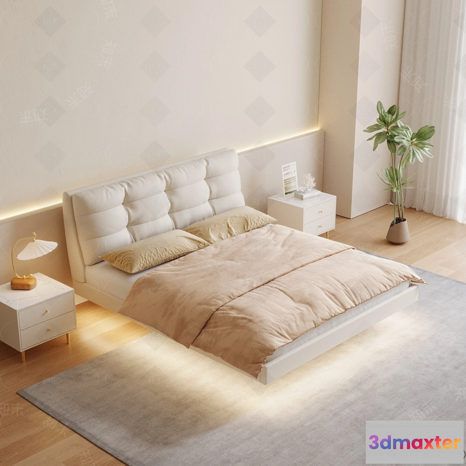 1360352 - Bed 3D Models - 3D Furniture for Bedroom - 095 3D Max