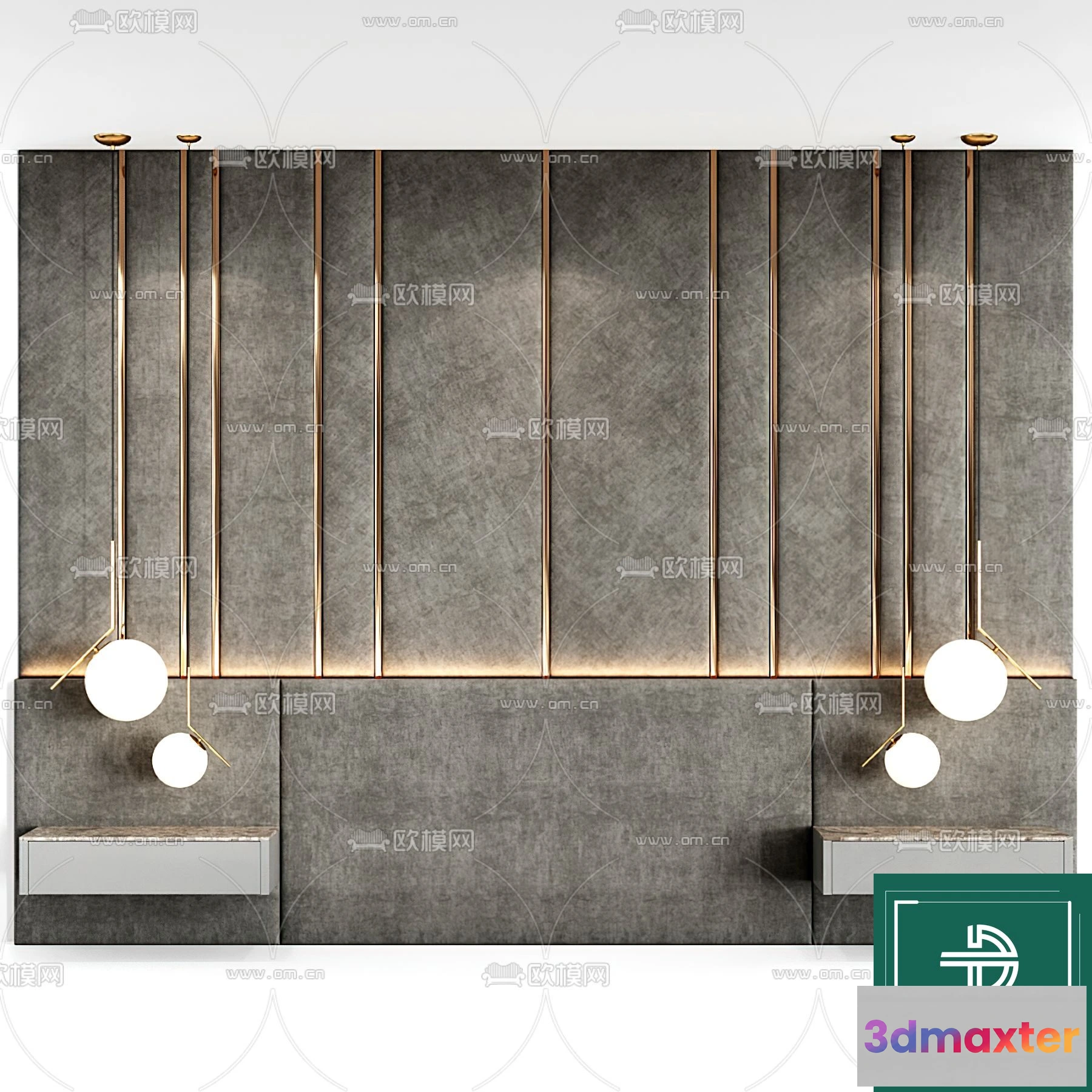 1375242 - Headboard 3D Model for Bed - Interior 3D - 054 3D Max