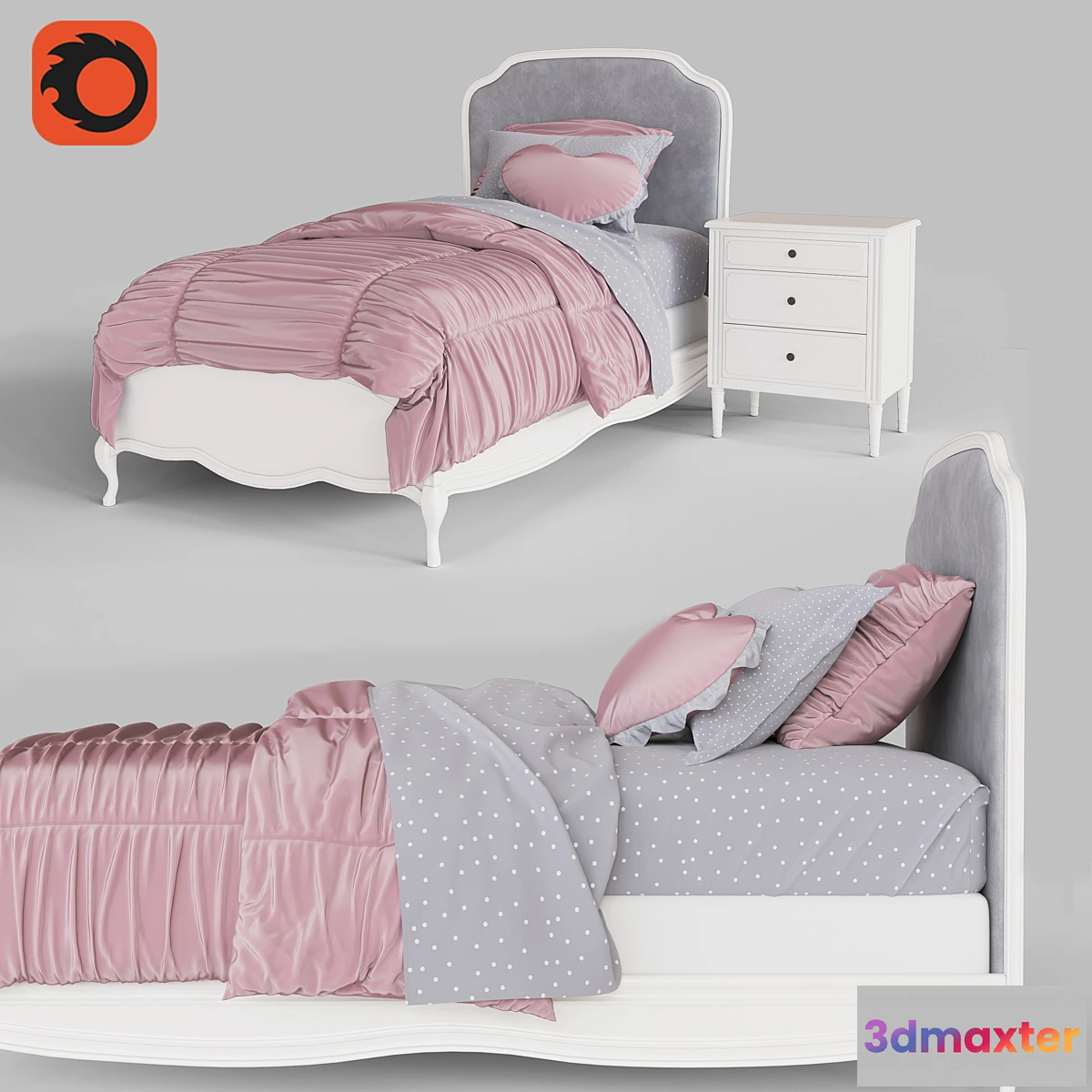 1394698 - MARCELINE BED WITH LOW FOOTBOARD 3D Max
