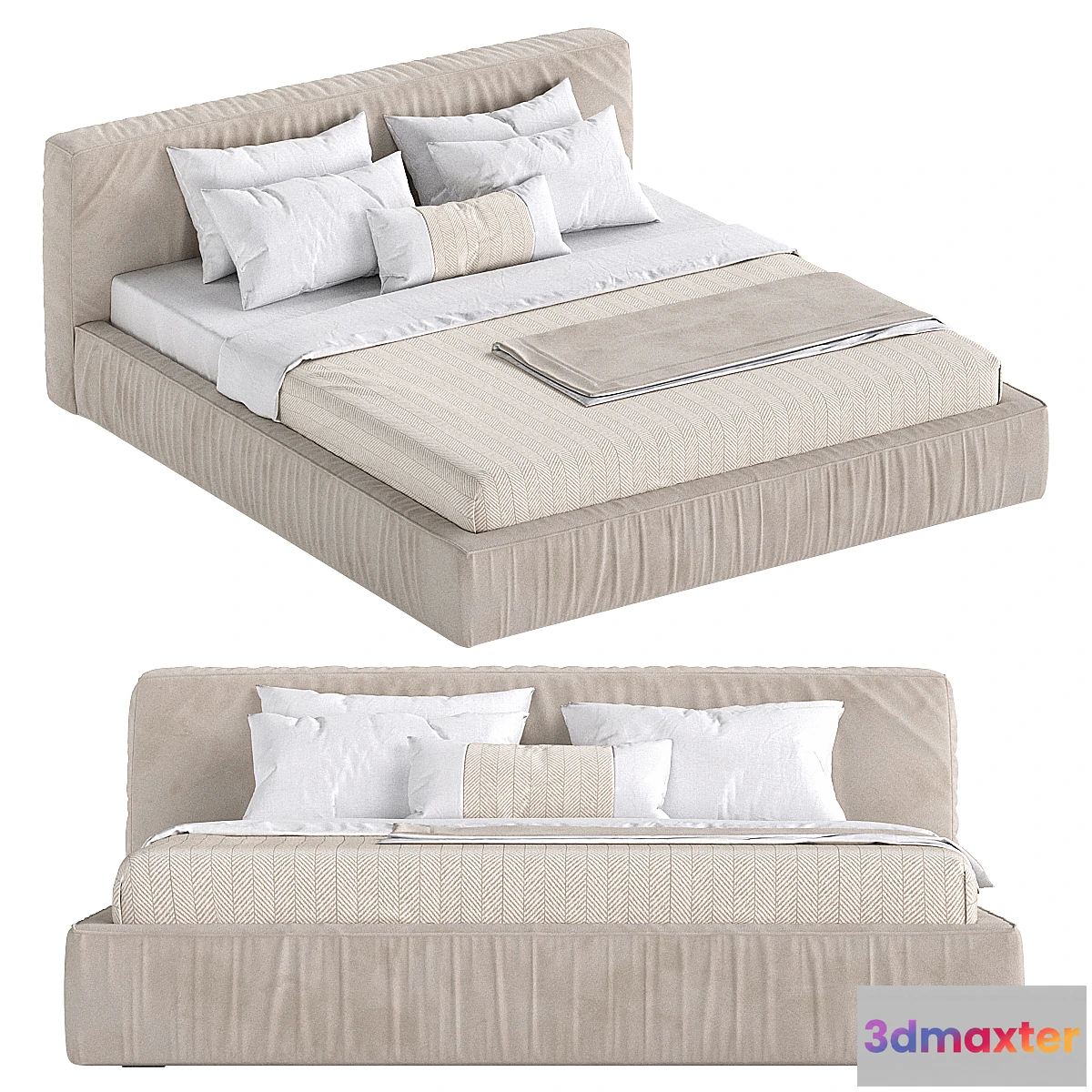 1400102 - Jupiter slim bed in light 3D Max