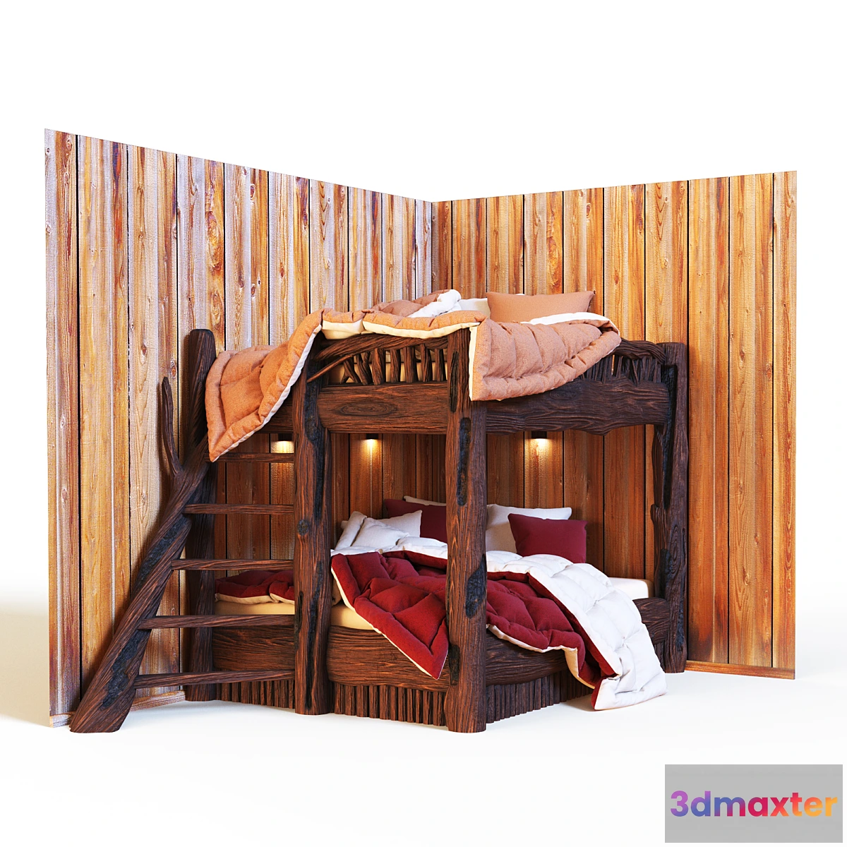 1408364 - Bunk bed in rustic style 3D Max