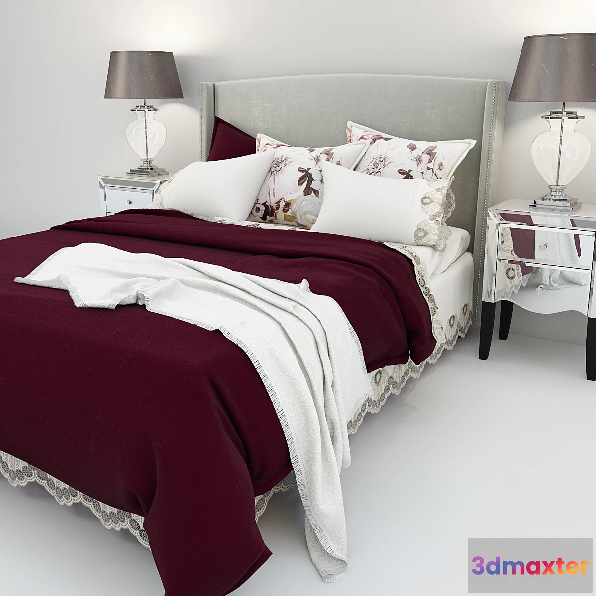 1410950 - Next Olsen bed & Gatsby Bedside Table 3D Max