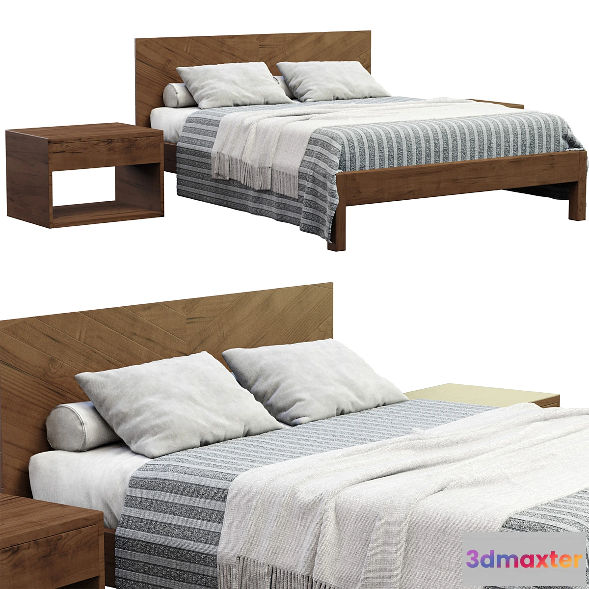 1411722 - Bed Wood West Elm 3D Max