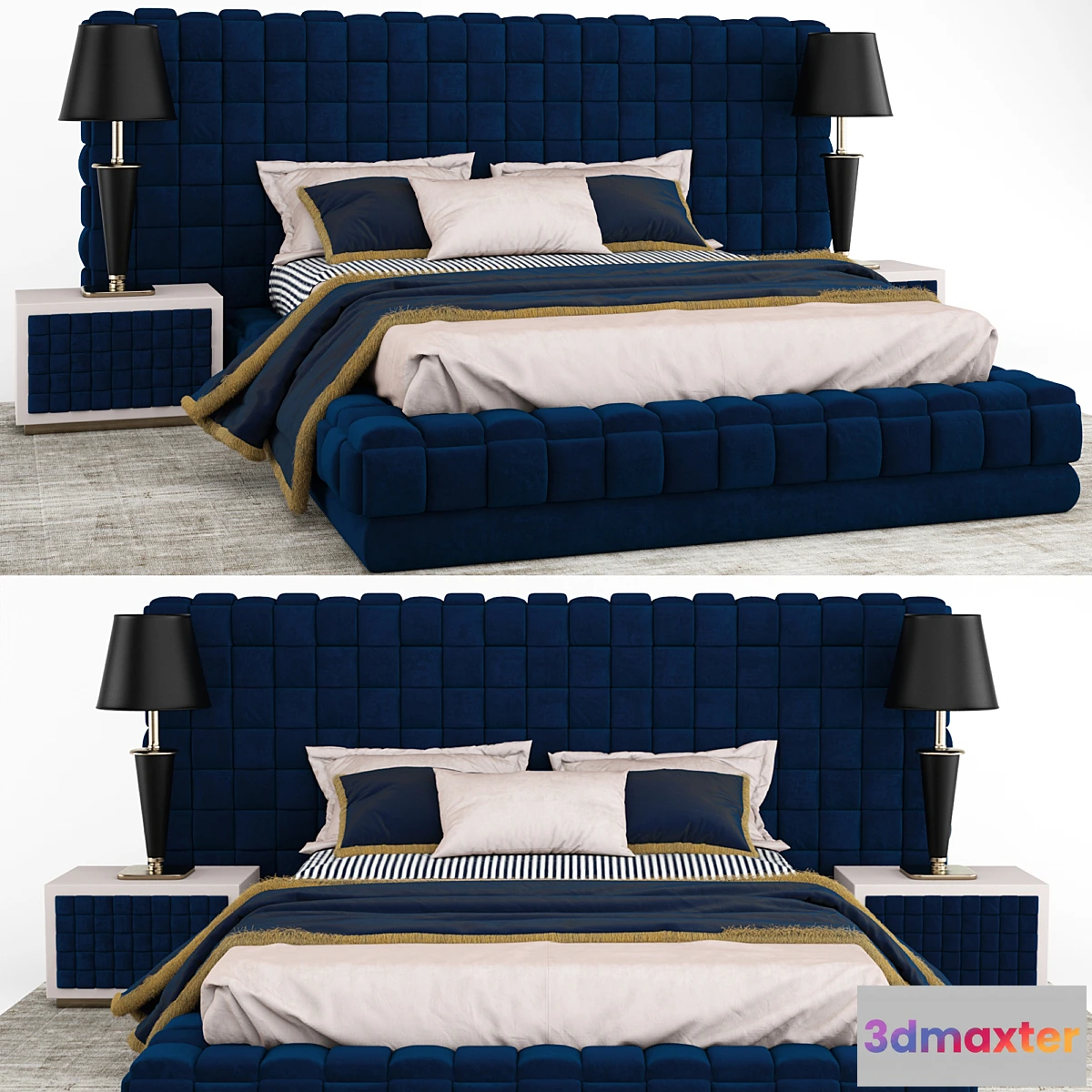 1412238 - Italian Bed With Woven Headboard 3D Max