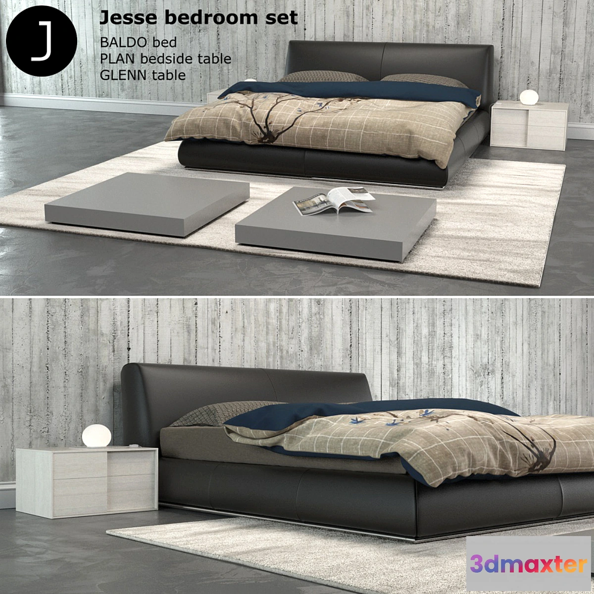 1413130 - Baldo bed set 3D Max