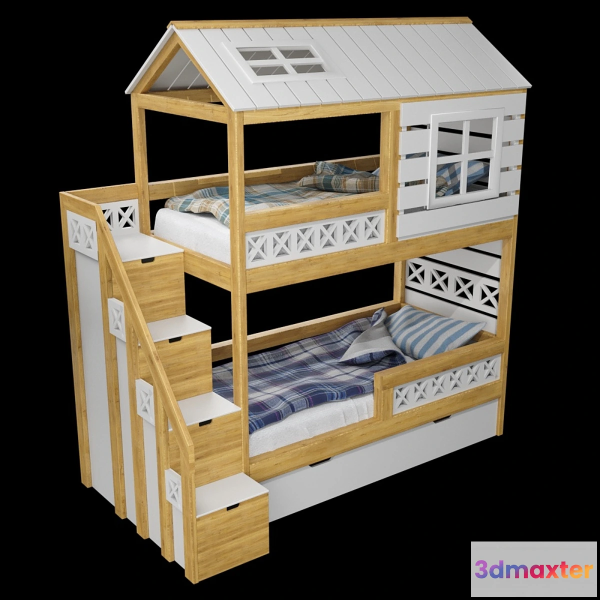 1416304 - Provence Twin Bunk Bed 3D Max