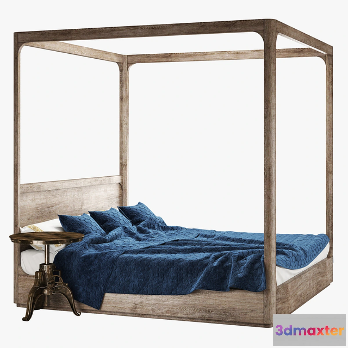 1424414 - Restoration hardware martens four-poster bed 3D Max