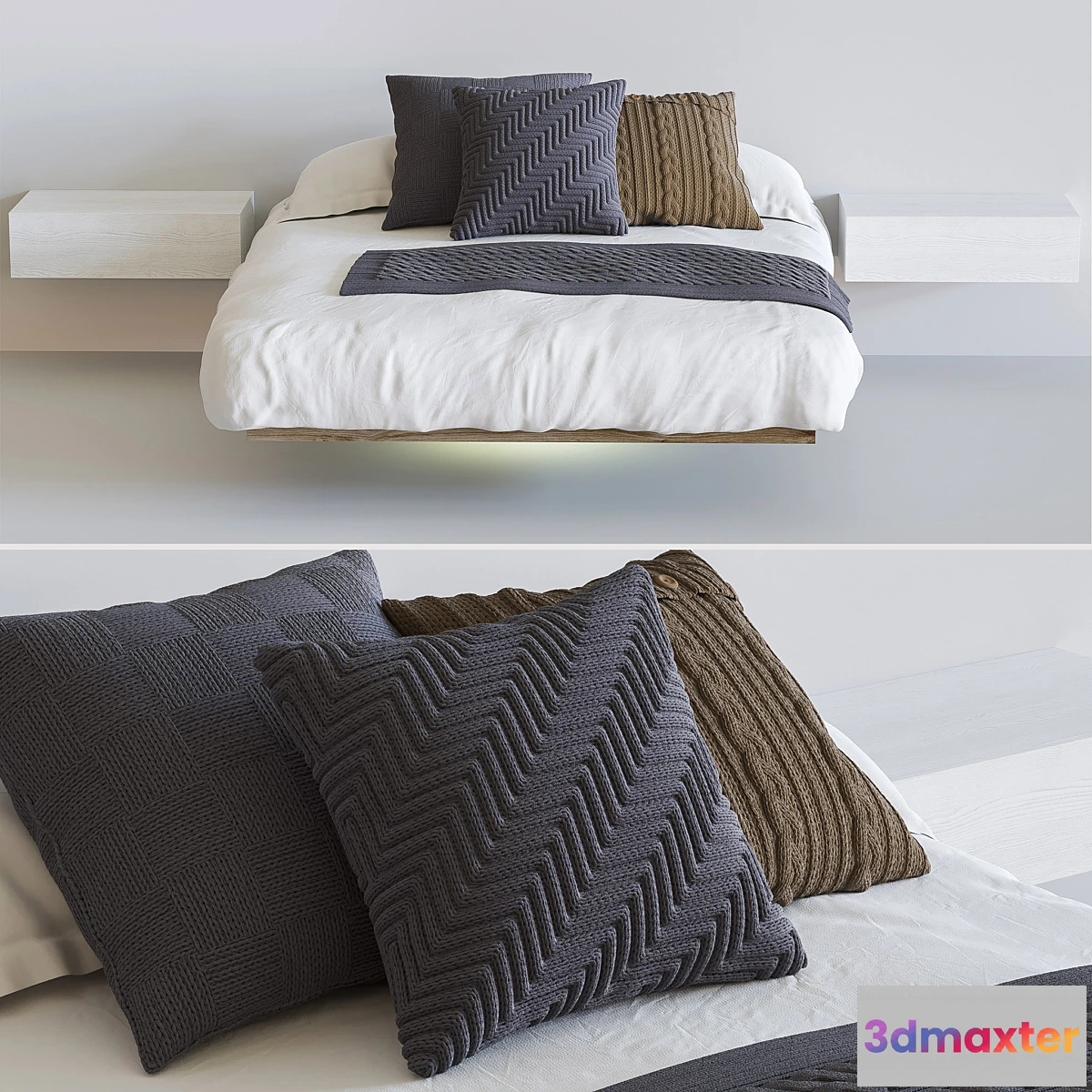 1428600 - Floating bed with lighting Fluttua Lago 3D Max