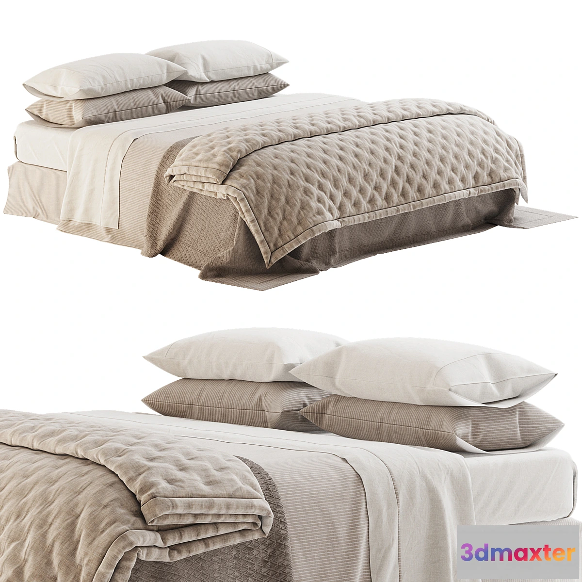 1429360 - Linen Bedding with Quilted Plaid 3D Max