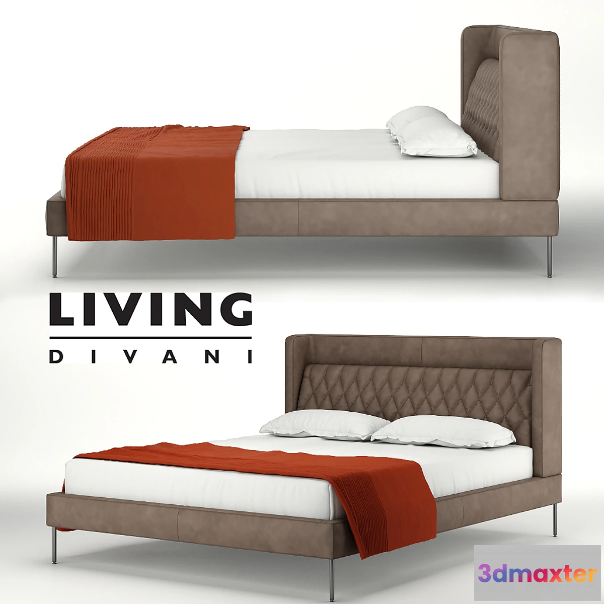 1433146 - Bed Lipp bed by Living Divani 3D Max