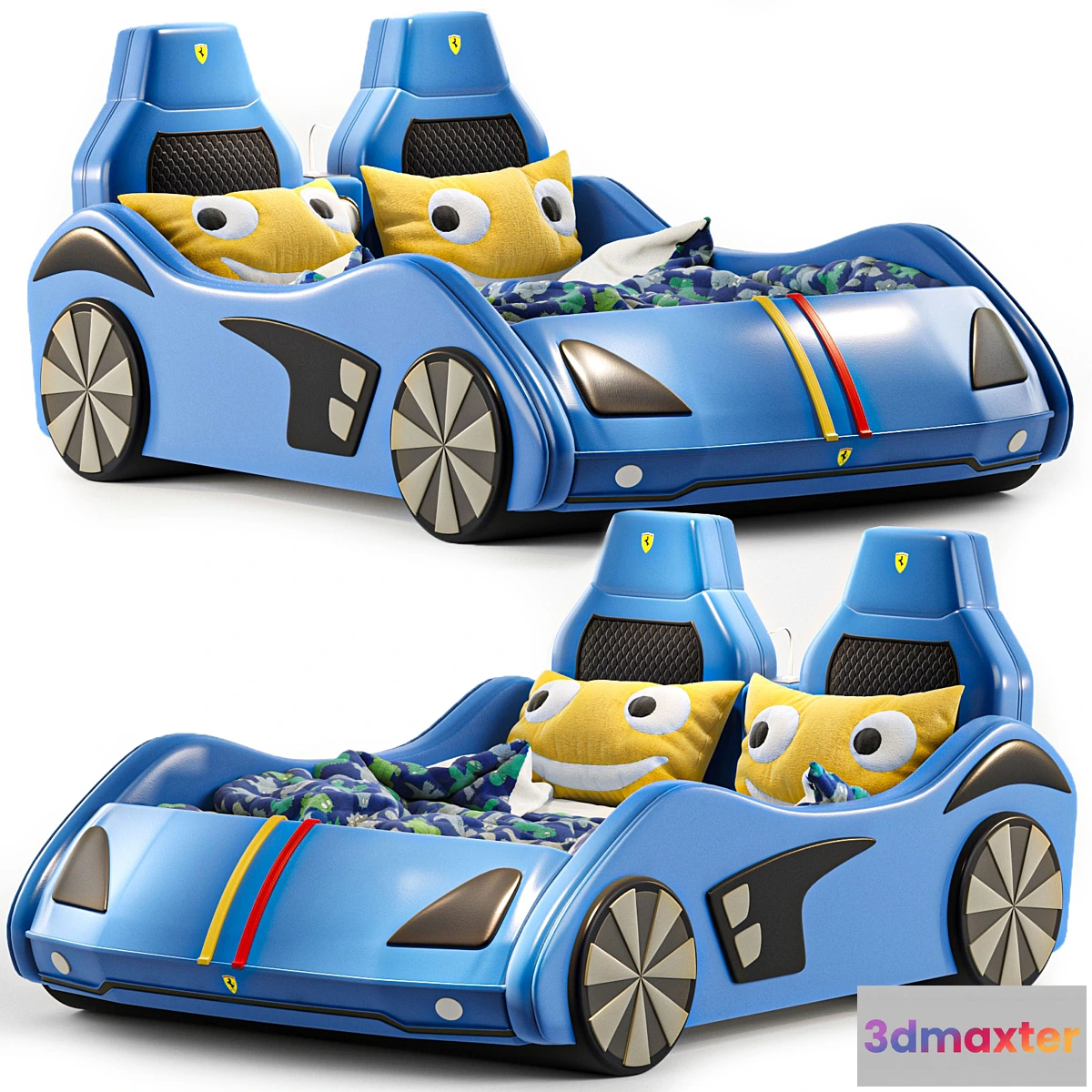 1433166 - child bed car ferrari (storage) Low poly 3D Max