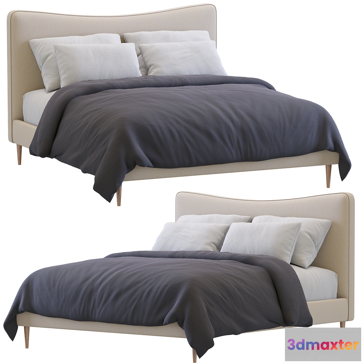 1433538 - Myla Bed By West Elm 3D Max