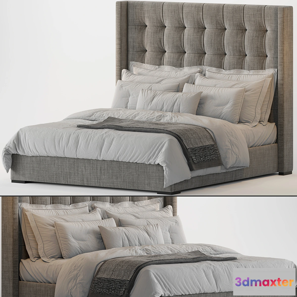 1433950 - RH Modena Non Tufted Shelter Fabric Platform Bed 3D Max