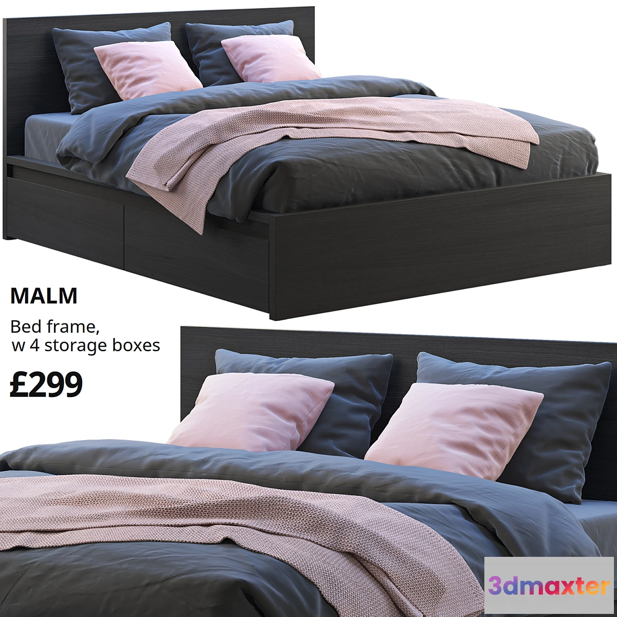 1434080 - Ikea malm bed 3 3D Max