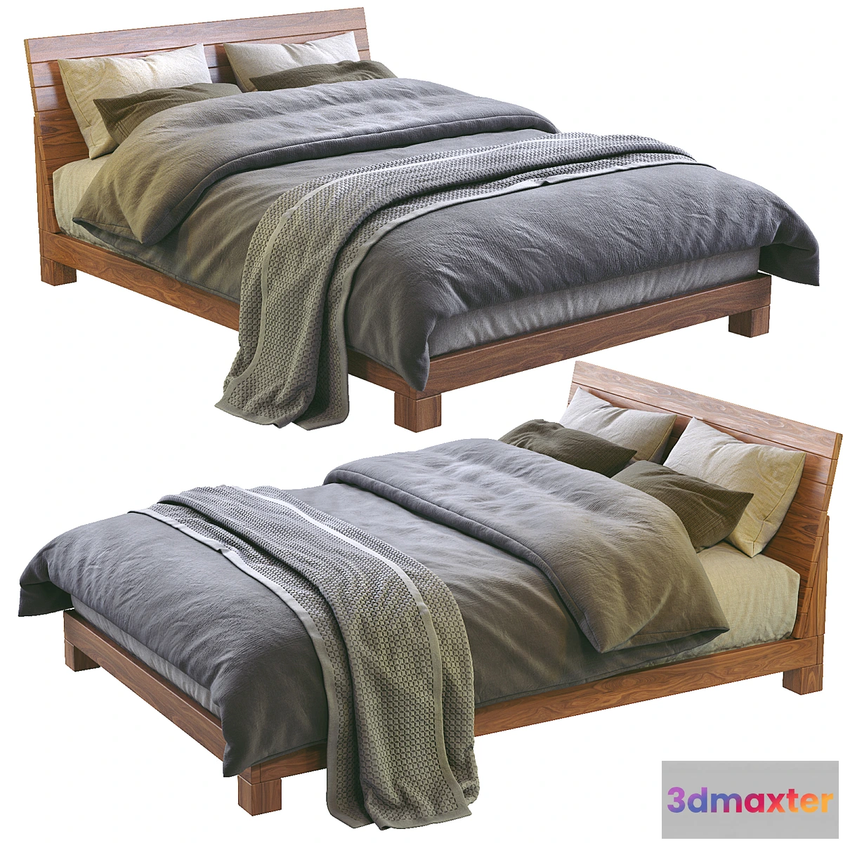 1434552 - Dondra teak queen bed 3D Max