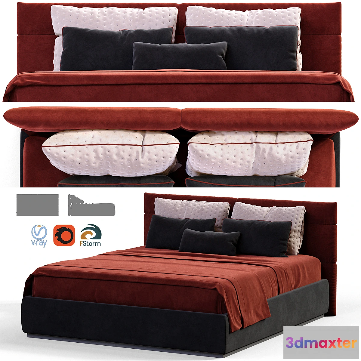 1434876 - Bed clay 3D Max